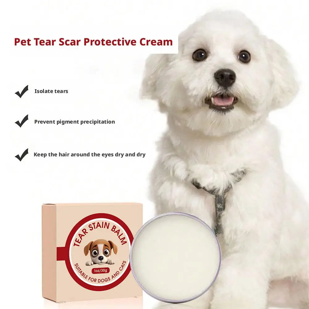 Pet Tear Stain Remover Paste for Dogs and Cats – Gentle Eye Cleaner and Eye Booger Remover with Soft Brush