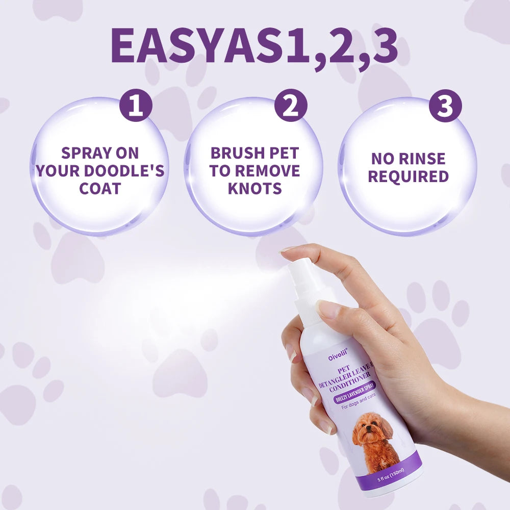 Pet Softness Solution Spray with Lavender Essence – Coat Conditioning & Shine Spray for Dogs and Cats