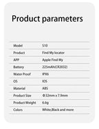 Smart GPS Locator Tag – Pet, Kids, Wallet and Luggage Tracker (Apple Find My Compatible)