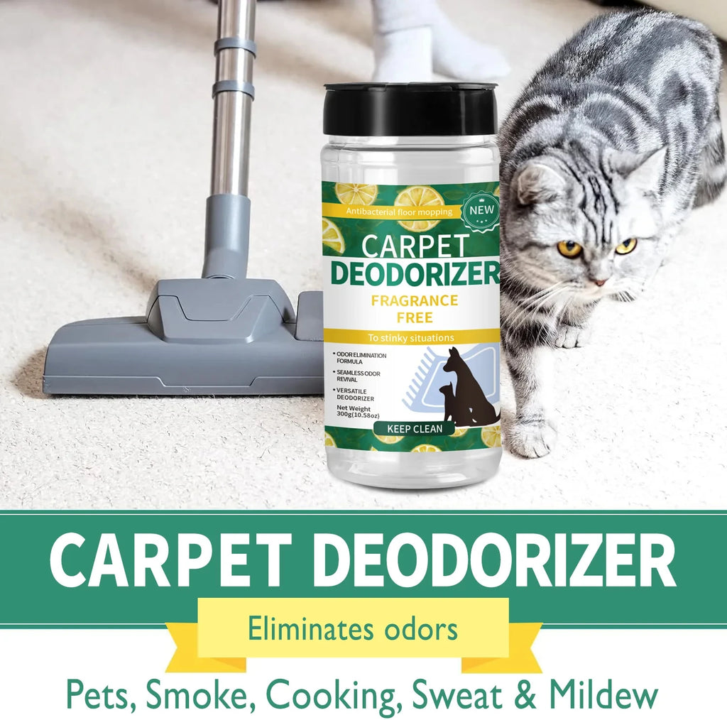 Carpet Deodorizing Powder – Powerful Pet Odor Eliminator & Lemon Carpet Freshener for Rugs, Sofas & Mattresses