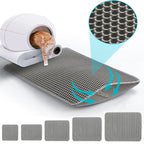 Large Waterproof Double Layer Cat Litter Mat – EVA Honeycomb Litter Trapper with Non-Slip Base for Cats and Kittens