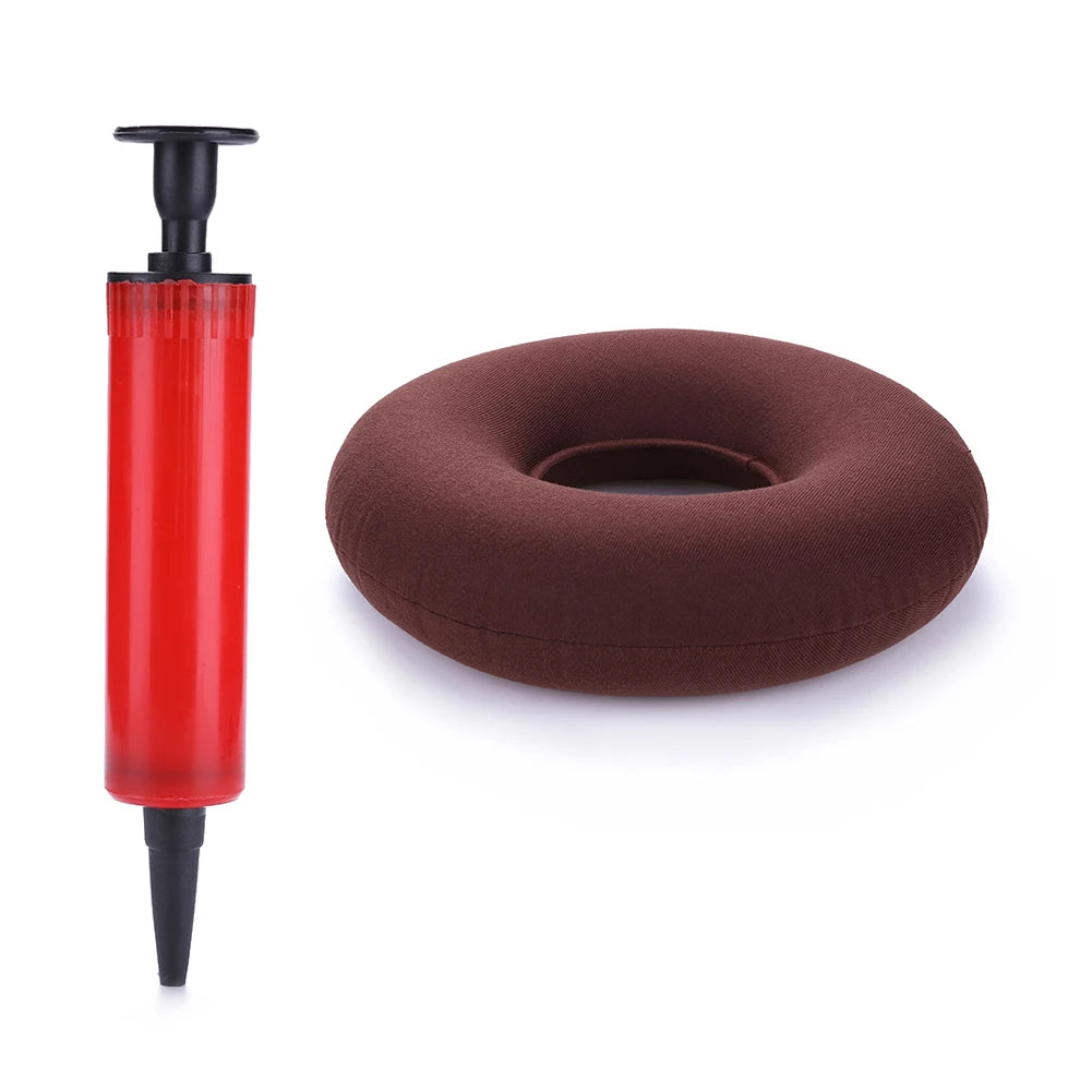 Donut Pillow Hemorrhoid Tailbone Cushion with Pump – Inflatable Coccyx Pain Relief Seat Cushion for Office Chair, Wheelchair, Home & Travel