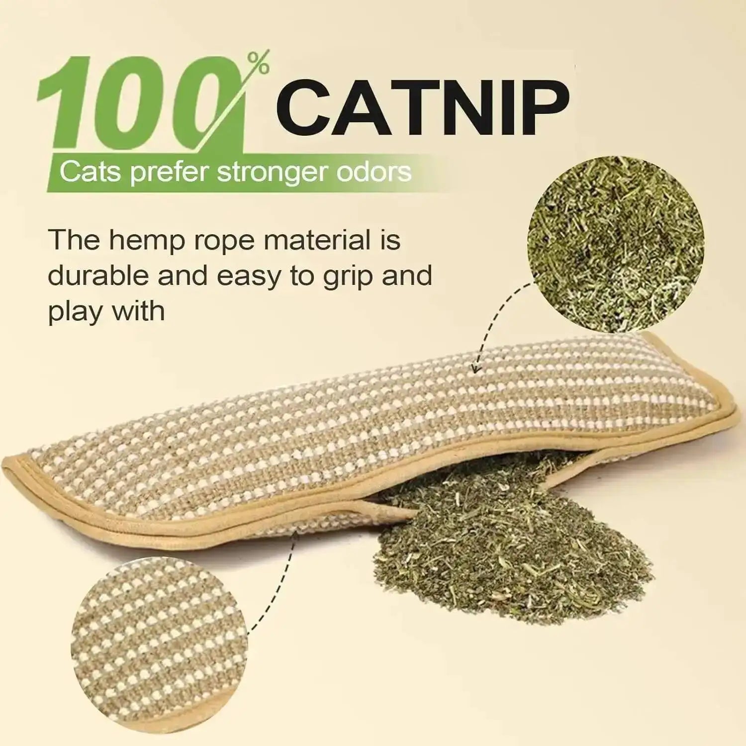 Interactive Cat Scratcher Toy with Catnip Pillow – Sisal Scratching Post, Claw Grinder & Chew Bite Toy for Kittens and Indoor Cats