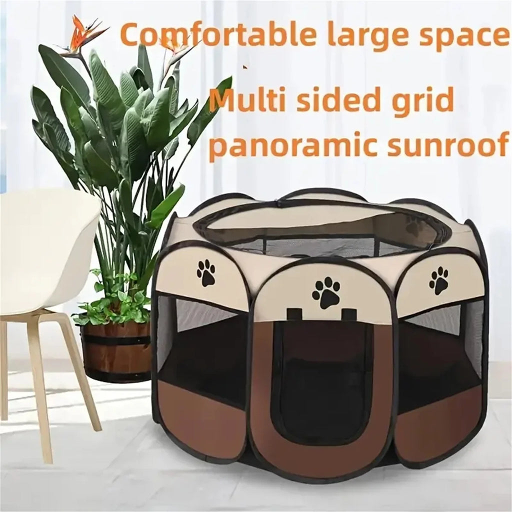 Cat maternity room octagonal pet fence Oxford cloth waterproof andscratch-resistant foldable pet tent cat nest kennel