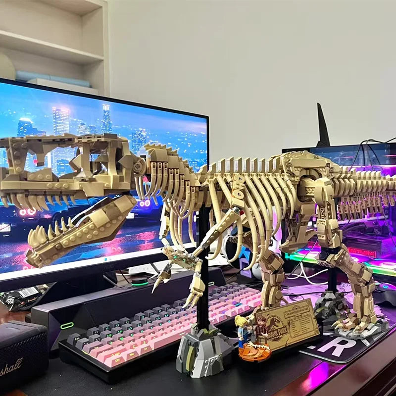 3145-Piece Dinosaur Fossil Building Blocks – T-Rex Skeleton Model DIY Set