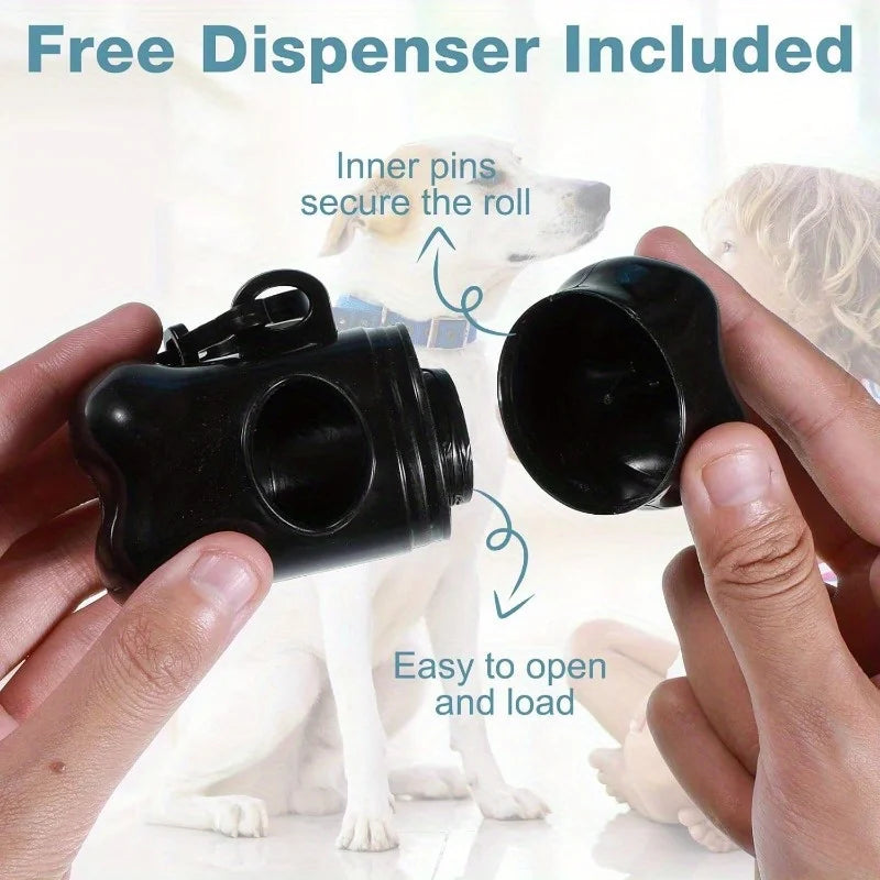 150 Count Dog Poop Bags with Bone Dispenser – Pet Waste Bag Refill Set