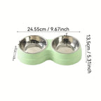 Double Stainless Steel Pet Bowls with Non-Slip Base (Food & Water)