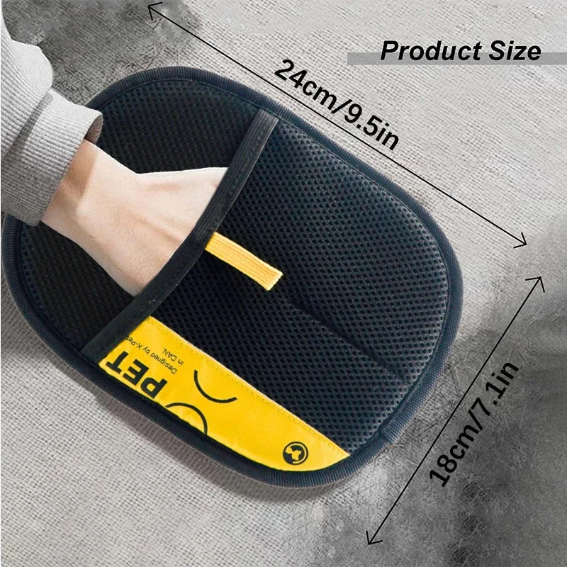 Electrostatic Pet Hair Remover Gloves – Reusable 2-in-1 Grooming & Lint Cleaning Mitt for Cats & Dogs