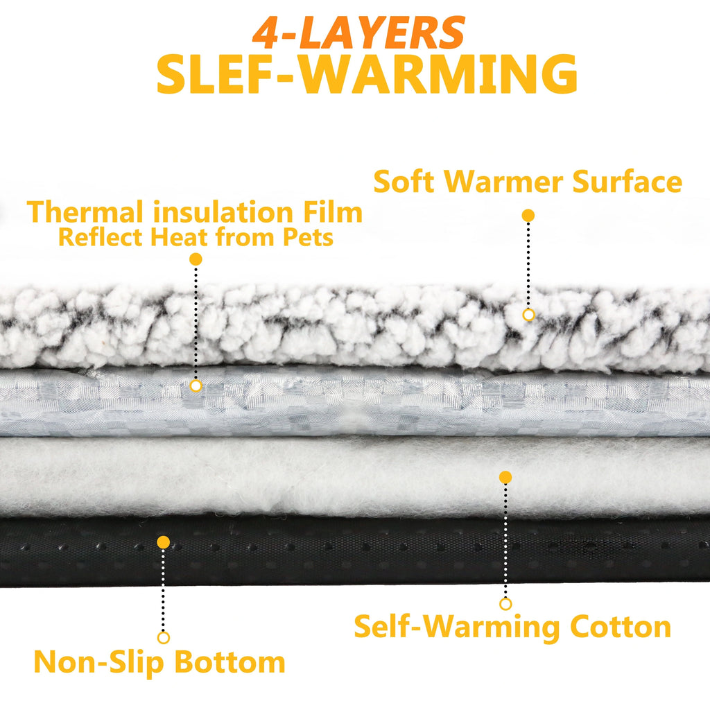 Self-Heating Pet Pad Blanket for Dogs and Cats | Washable Thermal Warm Cushion Bed Mat