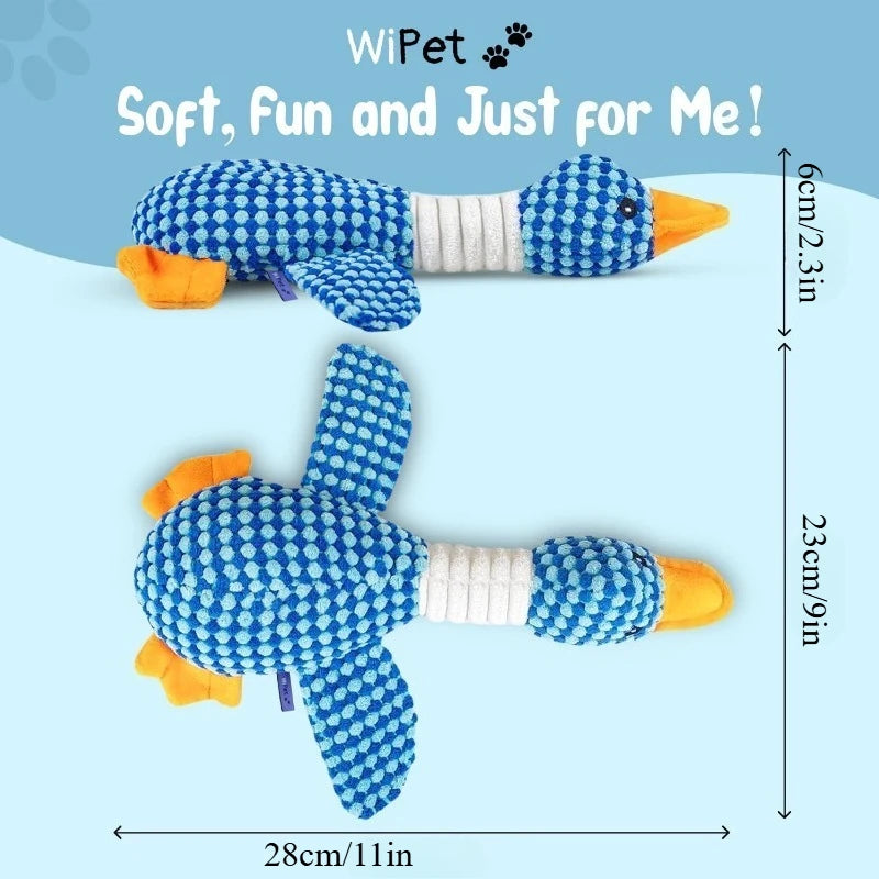 Interactive Plush Goose Dog & Cat Toy – Squeaky Chew & Tug Training Toy