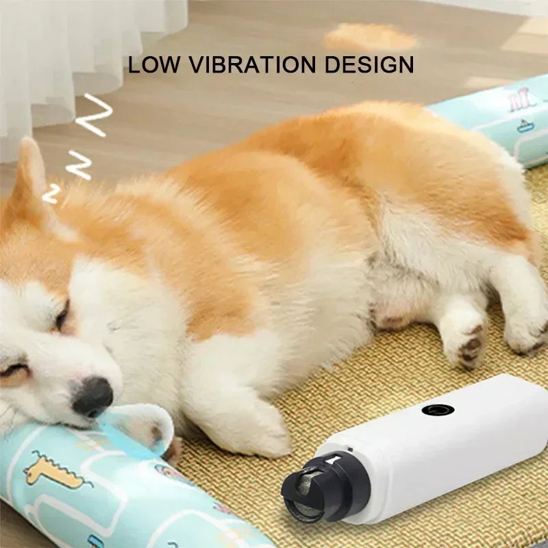 Electric Dog Nail Grinder – USB Rechargeable Pet Nail Clippers with LED Light, Quiet Pet Grooming Tool for Dogs & Cats