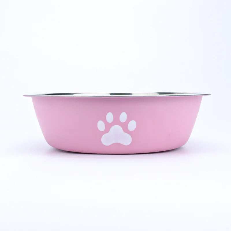 Stainless Steel Dog Bowl with Non-Slip Silicone Base – Food & Water Feeder