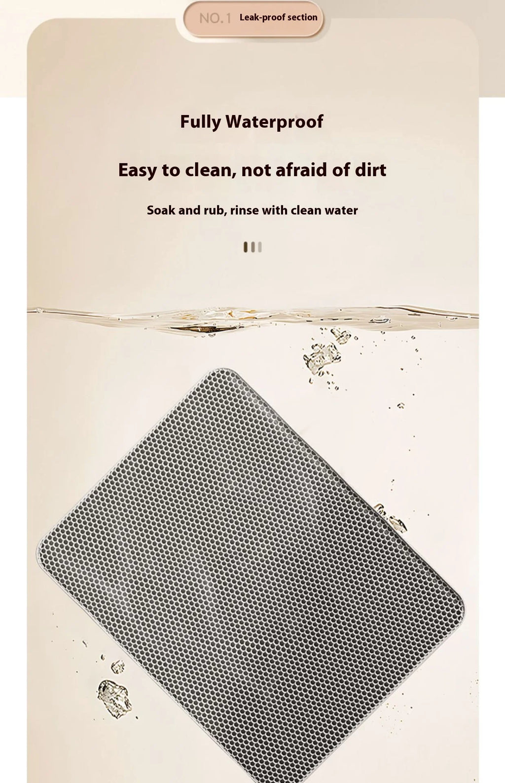 Premium 2-Layer Cat Litter Mat – Waterproof EVA Litter Trapping Mat with Non-Slip Base for Indoor Cats and Kittens