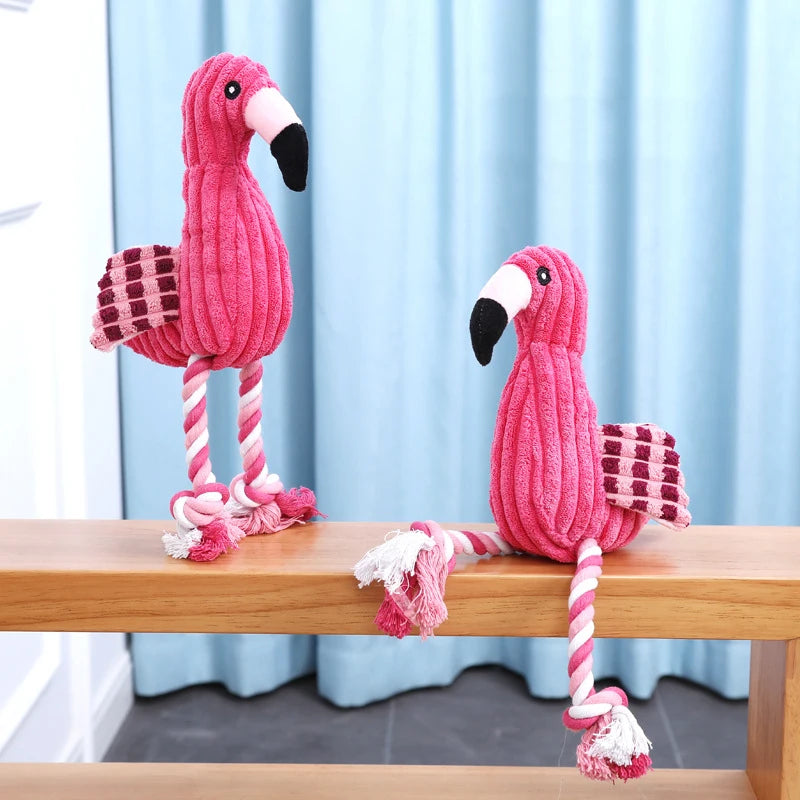 Animal Shape Squeaky Plush Dog Toy – Bite Resistant Corduroy Chew Toy for Small and Large Dogs