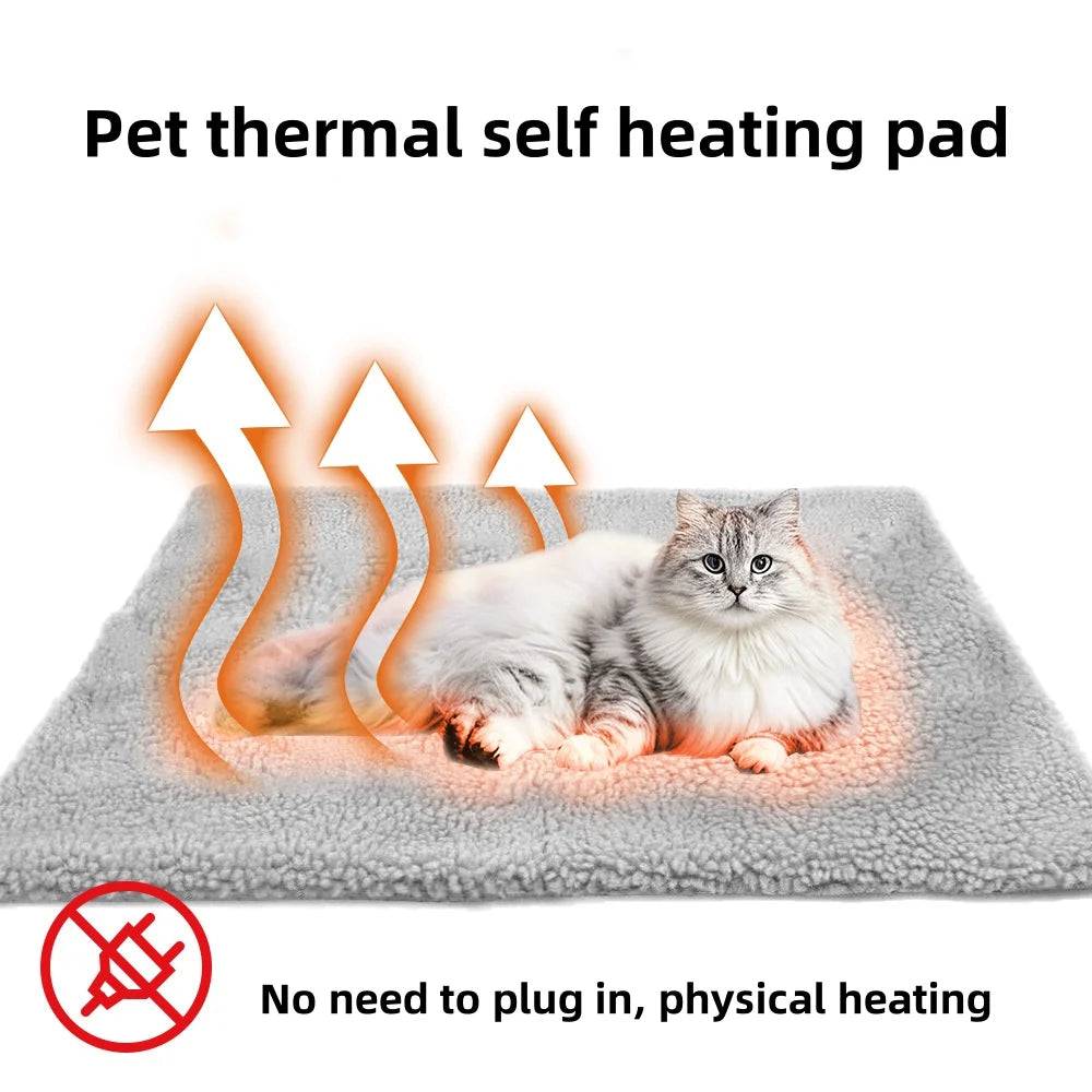 Self-Heating Pet Pad Blanket for Dogs and Cats | Washable Thermal Warm Cushion Bed Mat