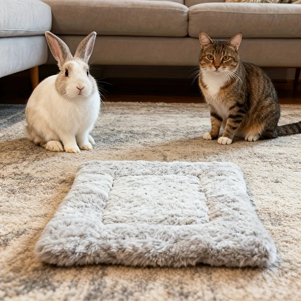 Reversible Plush Winter Pet Bed Mat for Small Animals | Soft Warm Sleeping Pad for Hamsters, Rabbits and Cats