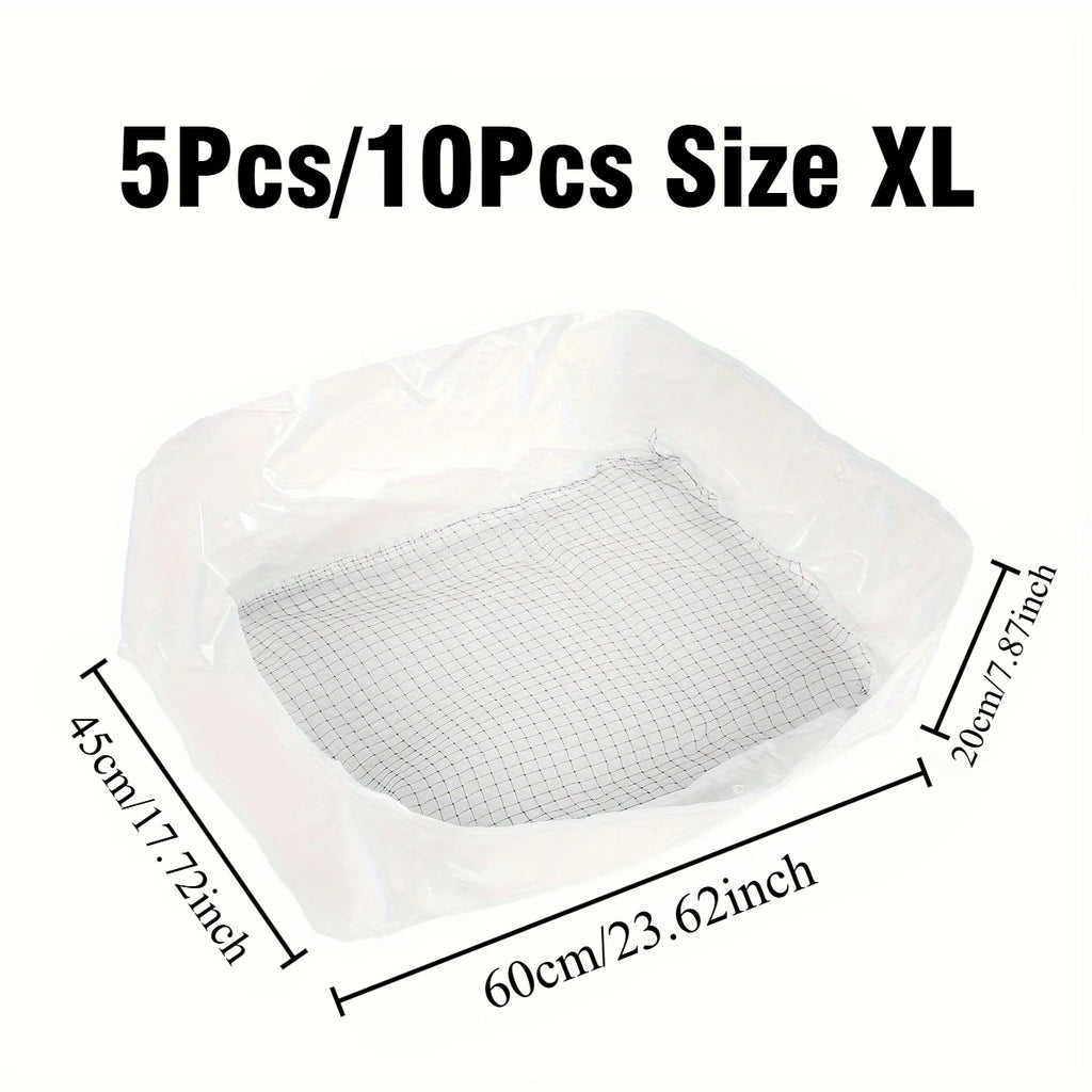 5PCS/10PCS Washable Cat Litter Filters for Litter Box Liners – Reusable Cat Litter Net Bags, Easy-Clean Pet Litter Box Accessories XL