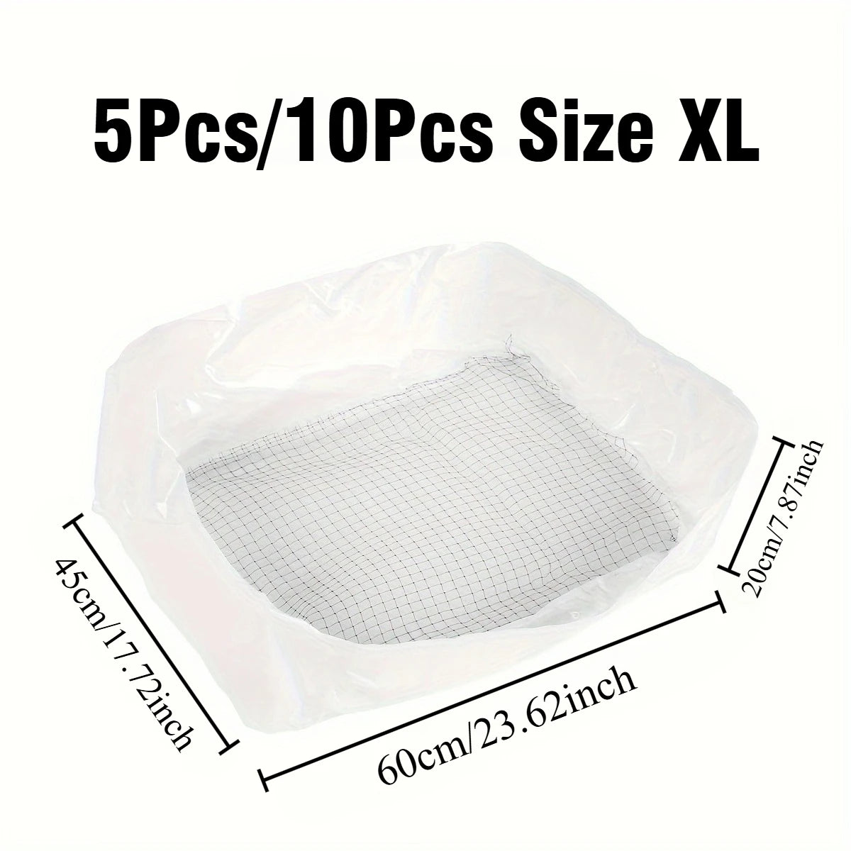 5PCS/10PCS Washable Cat Litter Filters for Litter Box Liners – Reusable Cat Litter Net Bags, Easy-Clean Pet Litter Box Accessories XL