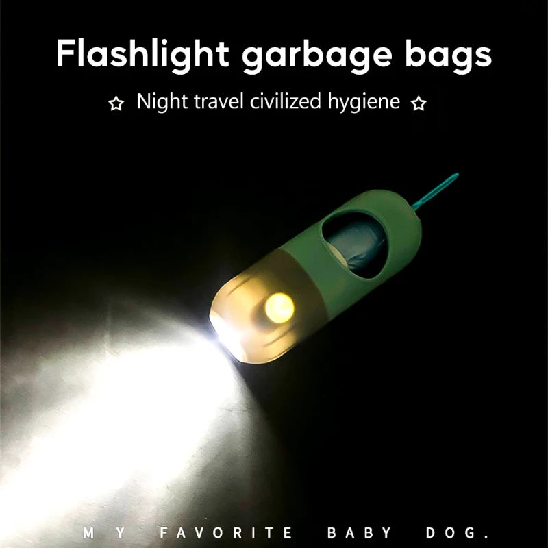 LED Dog Poop Bag Dispenser with Light – Portable Pet Waste Bag Holder