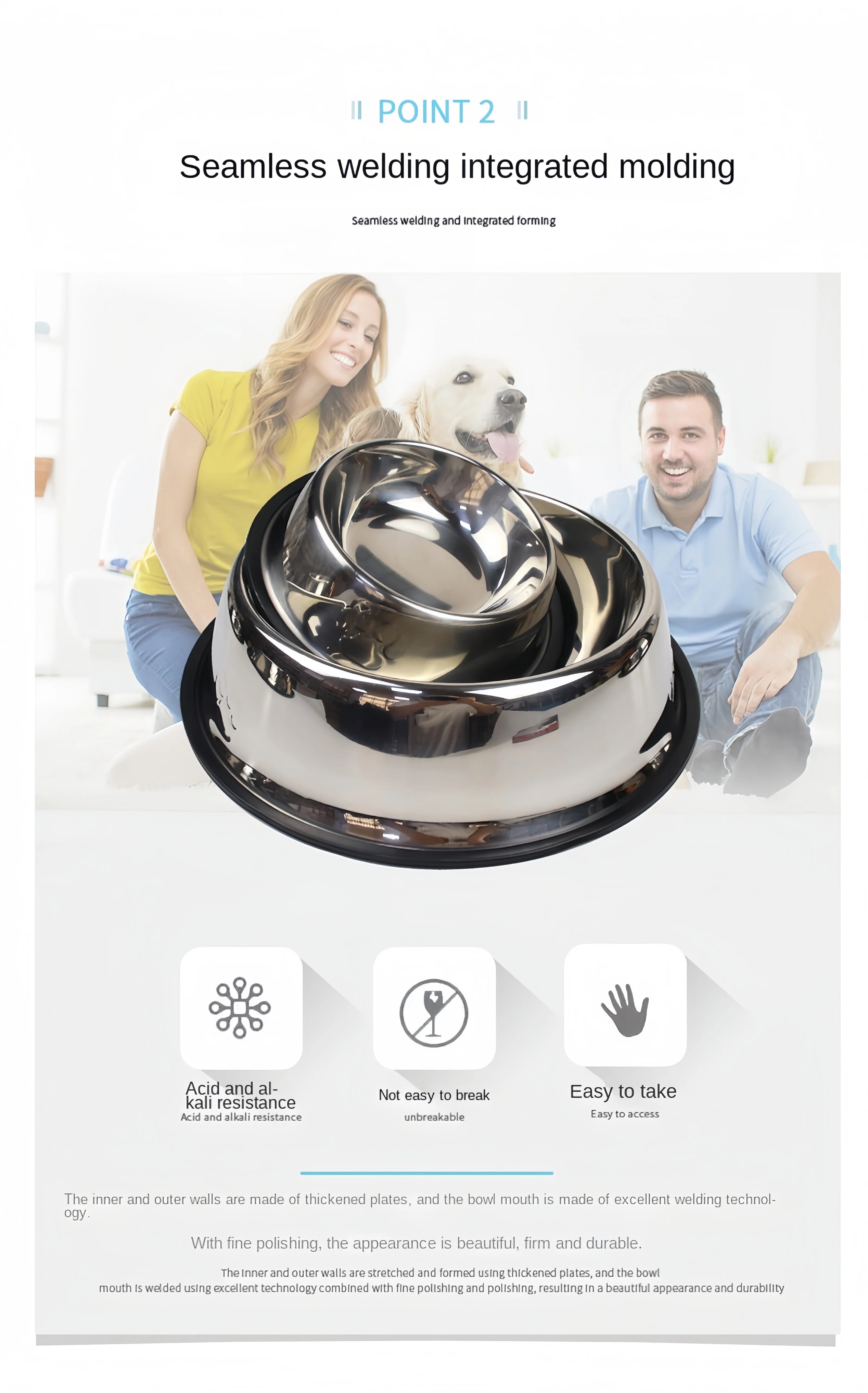 Stainless Steel Pet Bowl – Durable & Easy to Clean (6 Sizes)