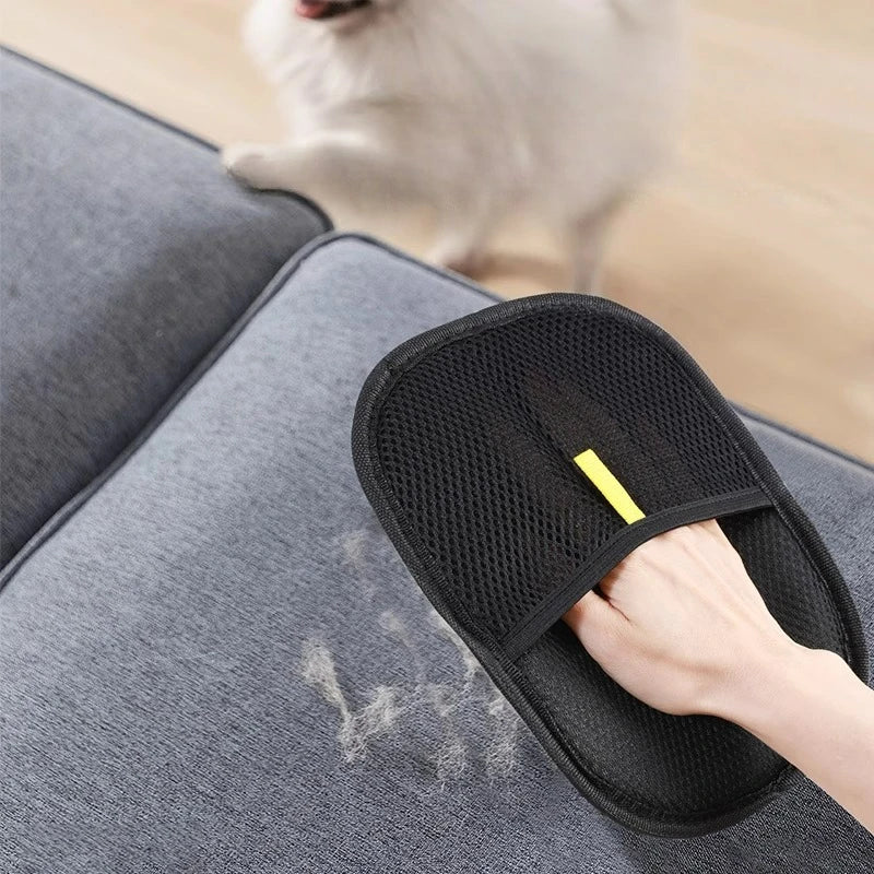 Portable Pet Hair Remover Gloves – Washable Cat Hair Cleaning Mitt for Clothes, Sofa & Carpet