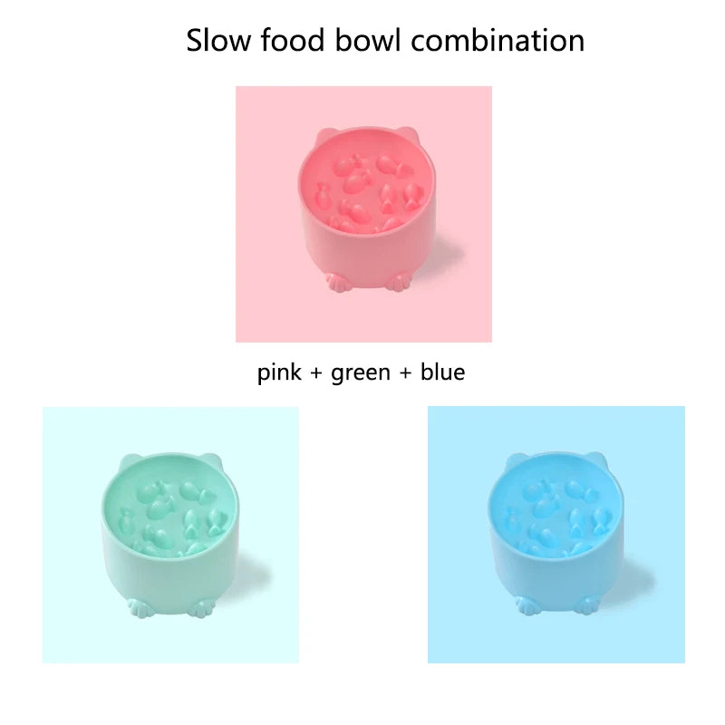 Cat Slow Feeder Bowl – Anti-Choking Neck Protection Feeding Dish for Cats & Small Dogs