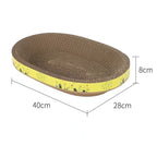 Oval Cat Scratching Board Bed – Corrugated Cardboard Cat Scratcher for Claw Grinding, Sleeping & Furniture Protection