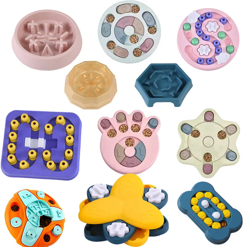 Dog Puzzle Slow Feeder Bowl – Interactive IQ Food Dispenser for Dogs & Cats