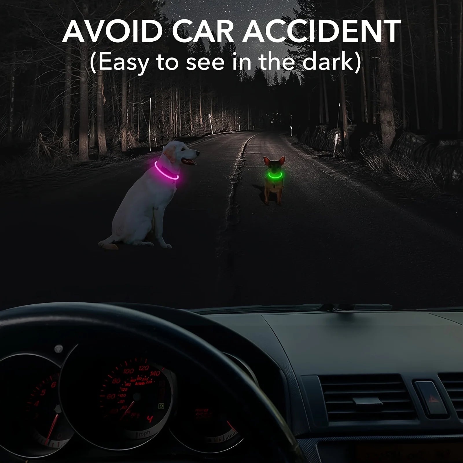 USB Rechargeable LED Dog Collar – Luminous Reflective Anti-Lost Pet Collar for Dogs