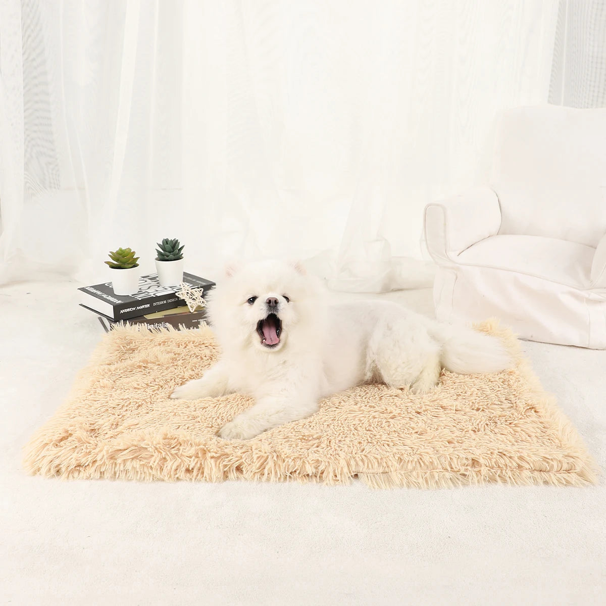 Plush Dog Blanket and Warm Pet Bed for Small Medium Large Dogs and Cats | Washable Puppy Sleeping Mat