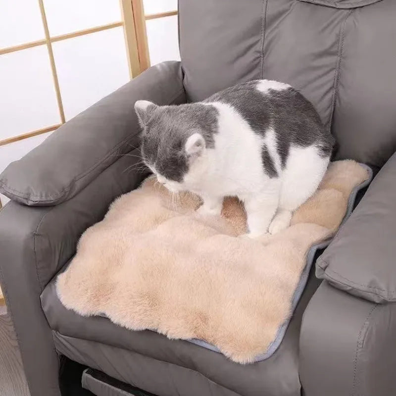 Ultra Soft Faux Fur Pet Blanket Mat for Dogs and Cats | Warm Winter Sleeping Bed Sofa Cushion