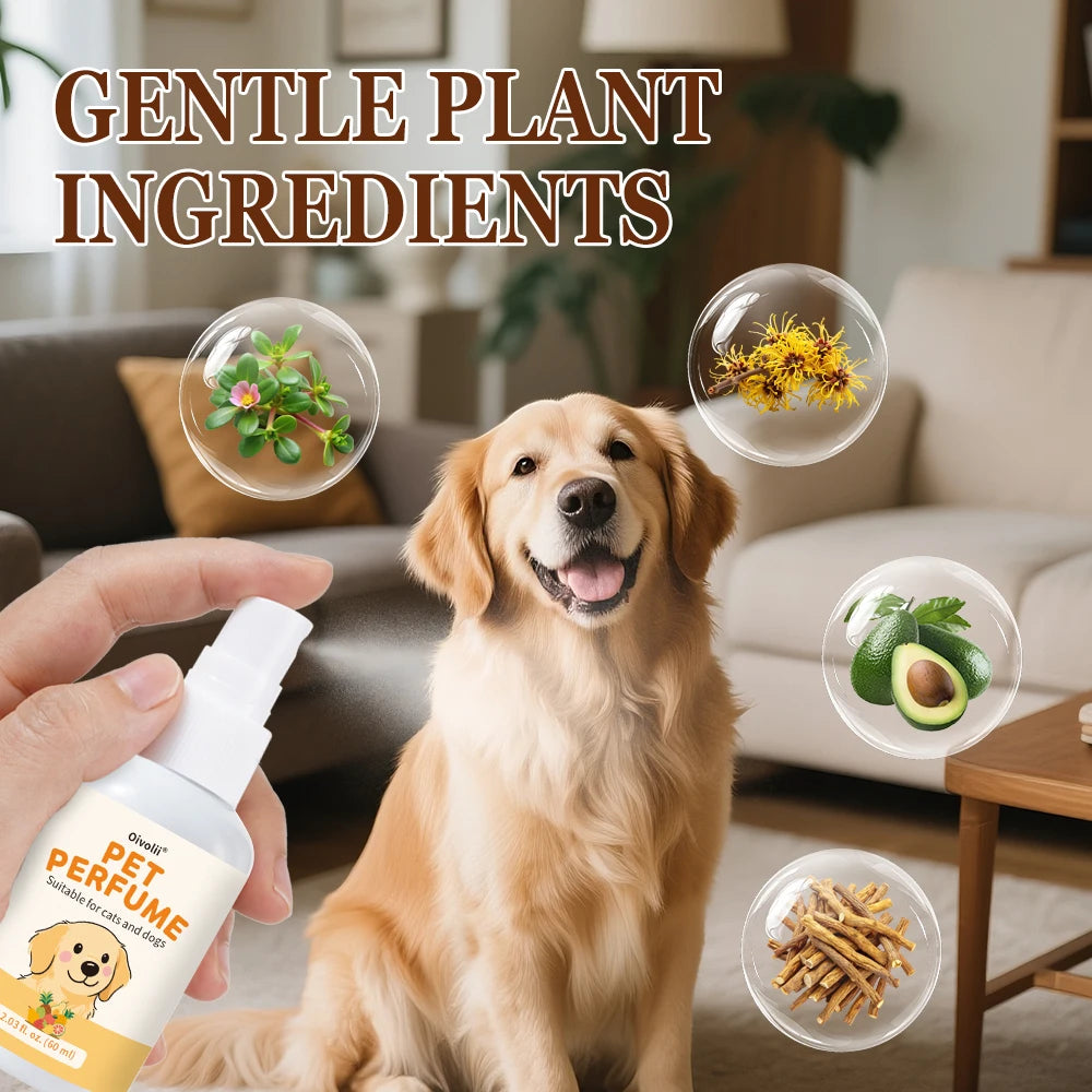 Pet Perfume Spray for Dogs and Cats | Plant-Based Long Lasting Deodorizing Floral Fruit Fragrance