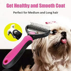 All-in-One Pet Deshedding Brush | Dog & Cat Grooming Tool for Hair Removal & Dematting