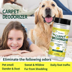 Carpet Deodorizing Powder – Powerful Pet Odor Eliminator & Lemon Carpet Freshener for Rugs, Sofas & Mattresses