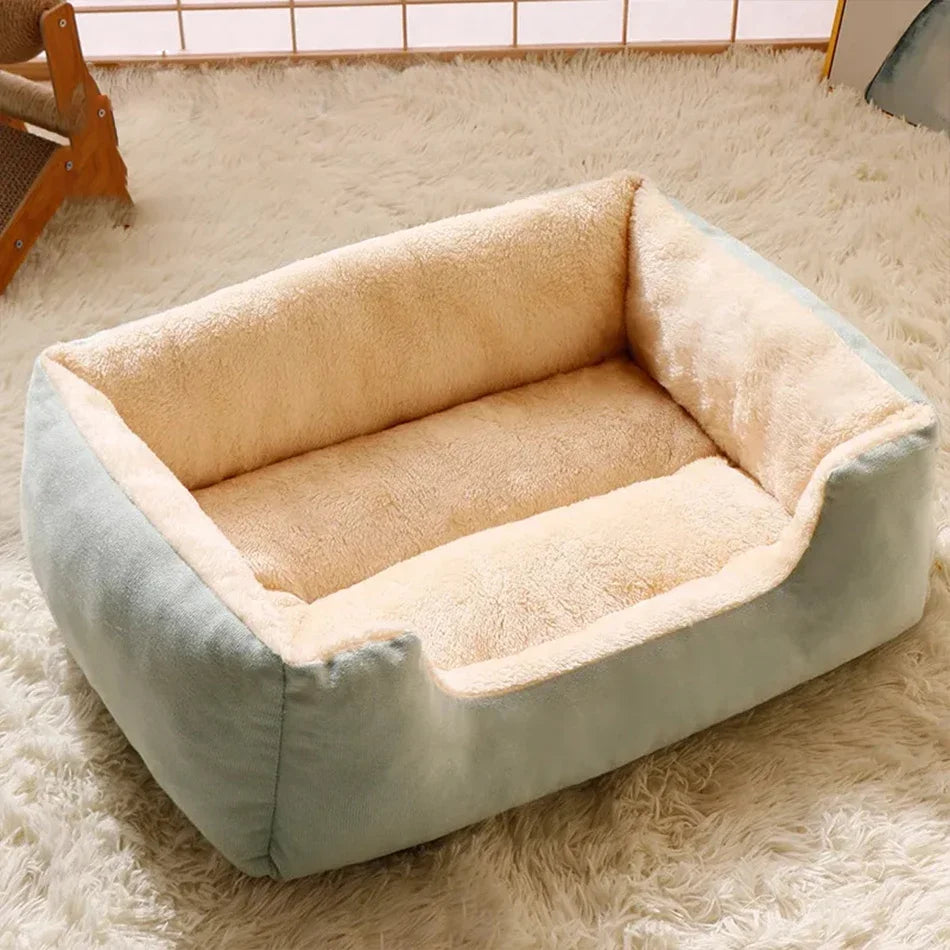 Soft Plush Pet Bed for Cats & Small Dogs – Cozy Warm Sleeping Cushion Basket House