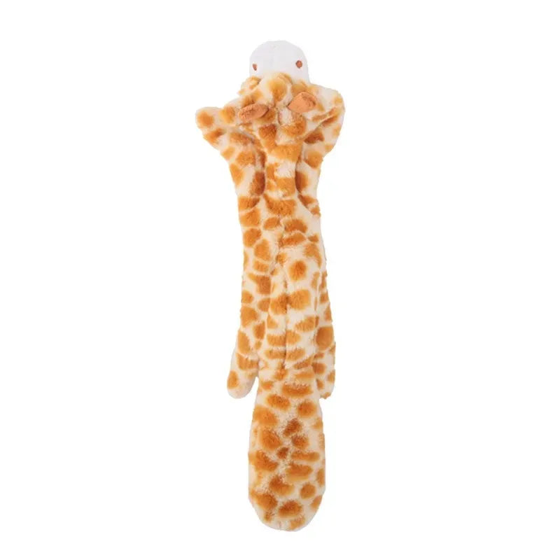 Stuffing-Free Squeaky Dog Toy – Funny Animal Plush Crinkle Toy for Durable Interactive Play