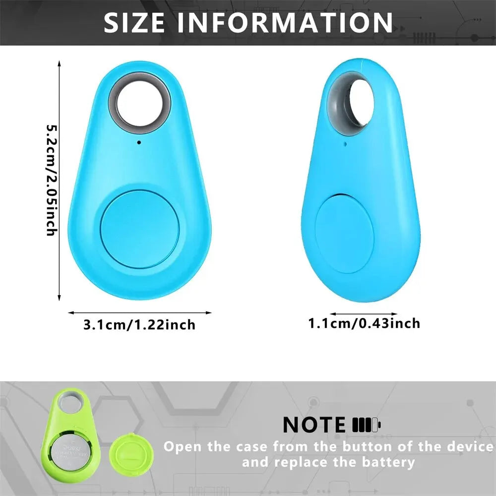 GPS Tracker Mini Smart Anti-Lost Bluetooth Finder for Pets Kids Bags Keys Wallet | Wireless Locator and Selfie Remote