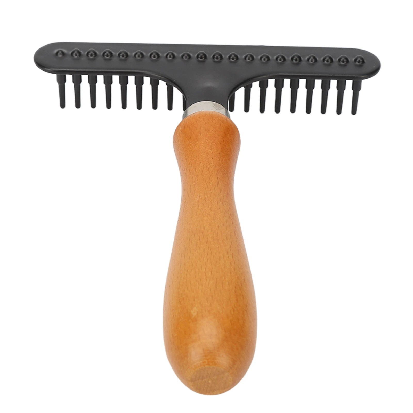 Pet Grooming Rake Brush for Cats & Dogs | Wooden Handle Deshedding Comb