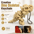 3D Printed T-Rex Skeleton Keychain – Articulated Dinosaur Fidget Model