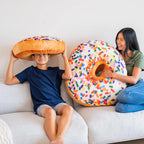 3D Sprinkle Donut Throw Pillow - Made with Super Soft & Ultra Premium Fabric - Cute, Comfortable, Plush Stuffed Doughnut Cake