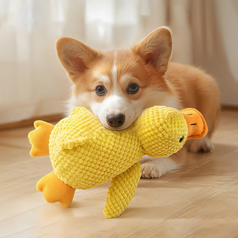 Interactive Plush Goose Dog & Cat Toy – Squeaky Chew & Tug Training Toy