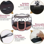 Cat maternity room octagonal pet fence Oxford cloth waterproof andscratch-resistant foldable pet tent cat nest kennel
