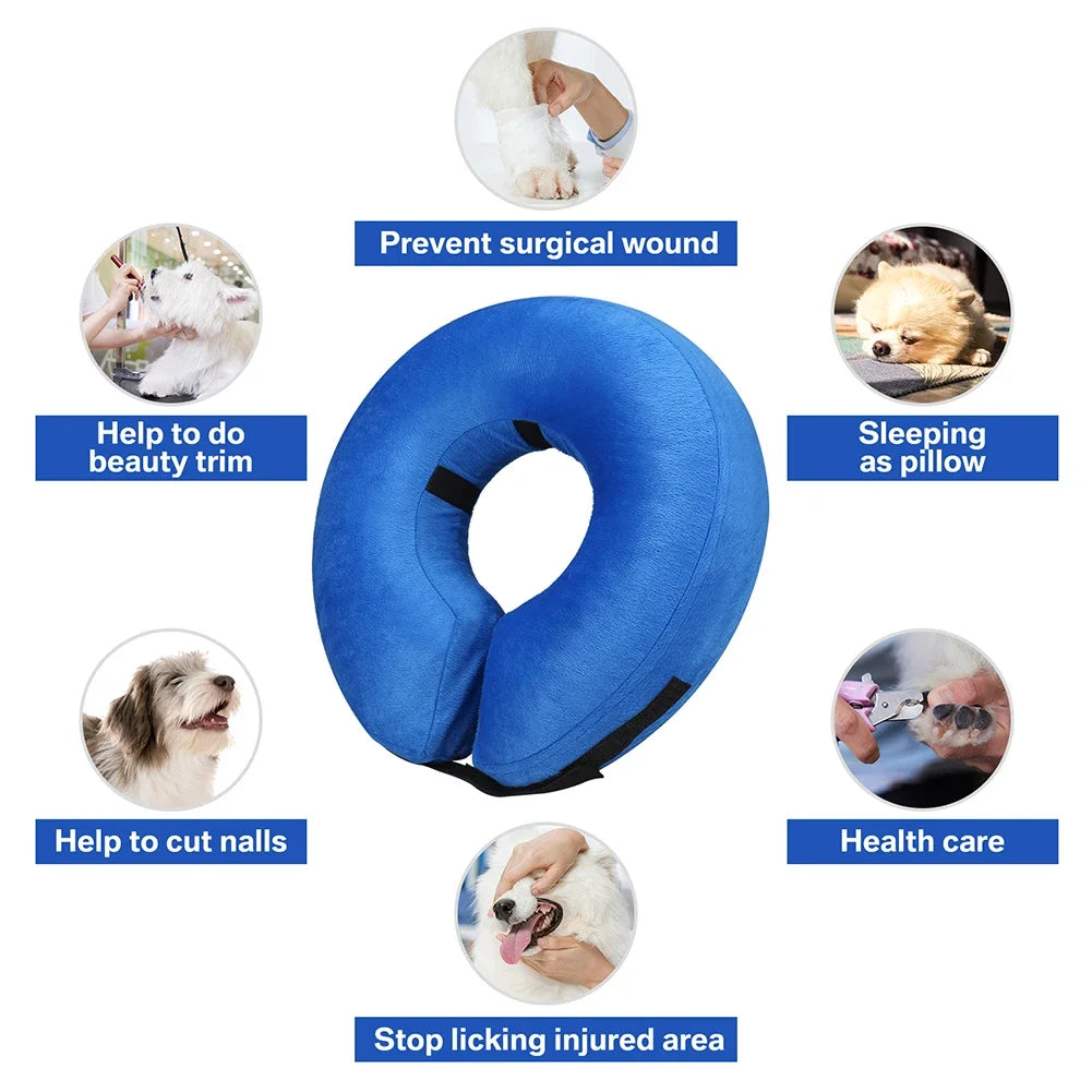 Inflatable Dog Recovery Collar – Soft Protective After Surgery E-Collar for Dogs and Cats
