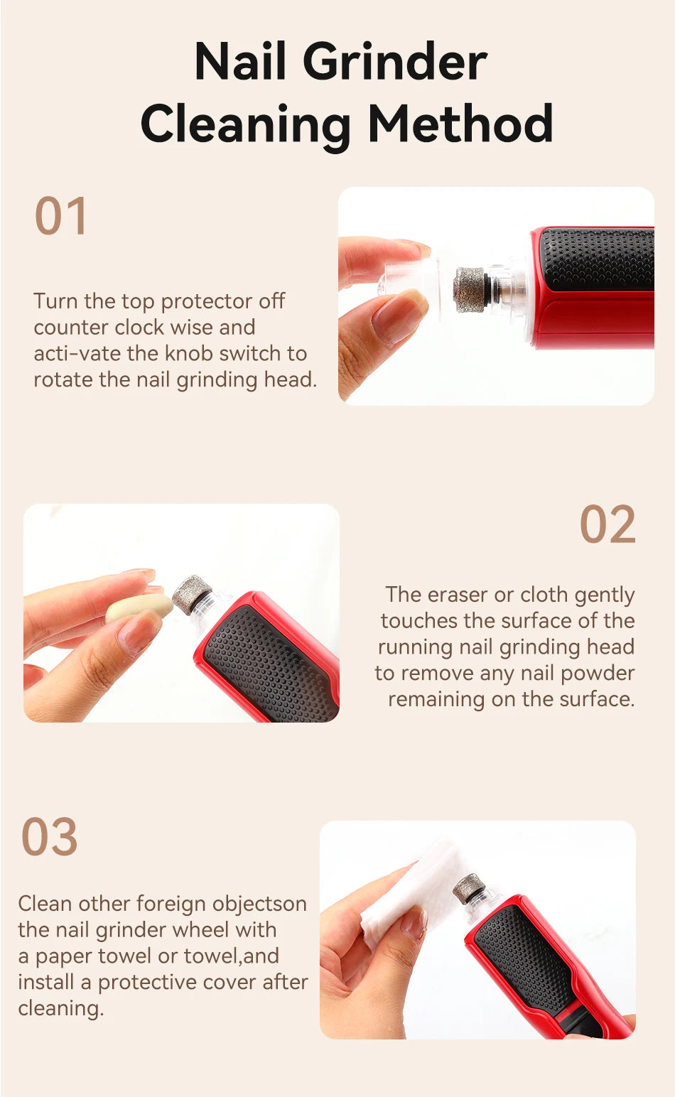 ROJECO Electric Pet Nail Grinder – Rechargeable Dog & Cat Nail Trimmer with LED Light, 7-Speed Adjustable Quiet Paw Grooming Tool
