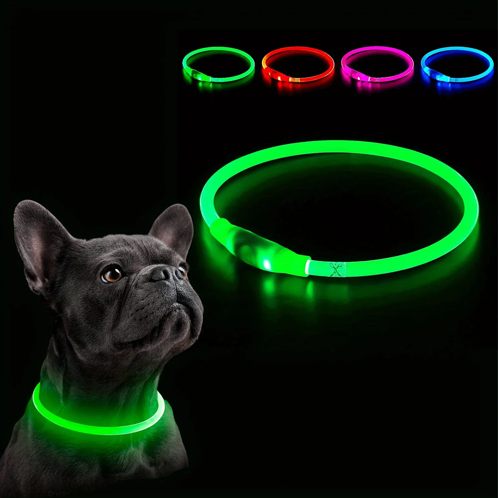 USB Rechargeable LED Dog Collar – Luminous Reflective Anti-Lost Pet Collar for Dogs