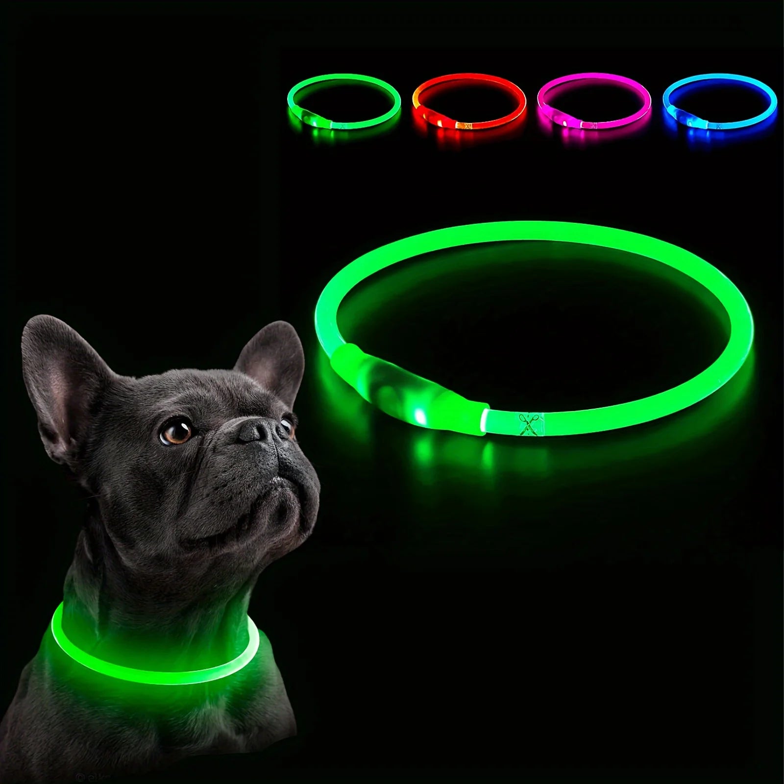 USB Rechargeable LED Dog Collar – Luminous Reflective Anti-Lost Pet Collar for Dogs