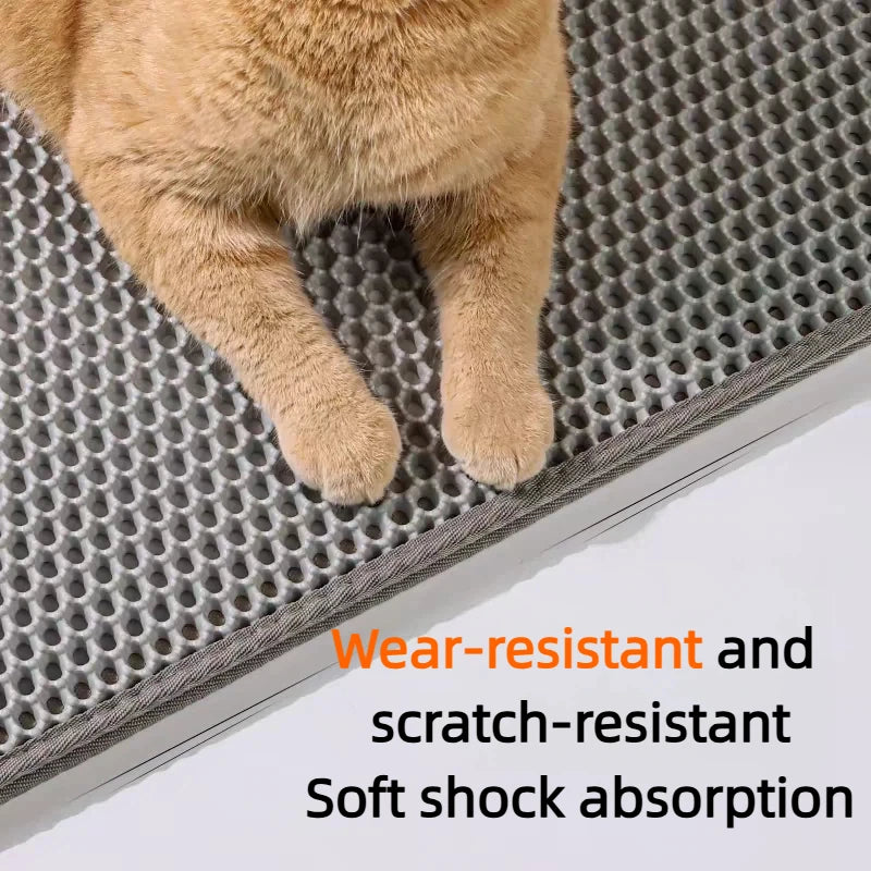 Double Layer Cat Litter Mat – Waterproof Non-Slip Litter Trapper Mat with EVA Honeycomb Design for Cat Litter Boxes