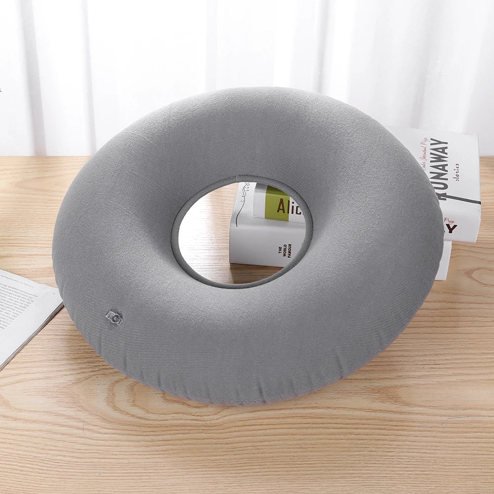 Donut Pillow Hemorrhoid Tailbone Cushion Home Office Use Donut Pillow Seat Cushion with Pump for Hemorrhoids Pressure Sores