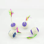 Interactive Sisal Cat Scratching Ball with Feather Toy – Natural Claw Grinder & Training Toy for Kittens and Cats