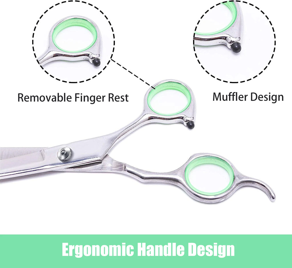Pet Grooming Scissors Stainless Steel – Dog and Cat Hair Trimming Shears for Face, Eyes, Ears & Feet